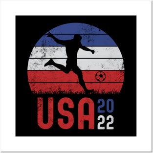 USA Flag American Soccer 2022 Pride Proud Support Squad Posters and Art